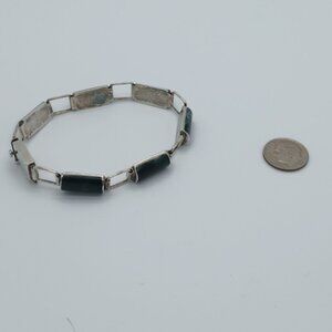 *Discounted* Like New Handcrafted Jade Bracelet (6.5 - 7") Sterling Silver (925)
